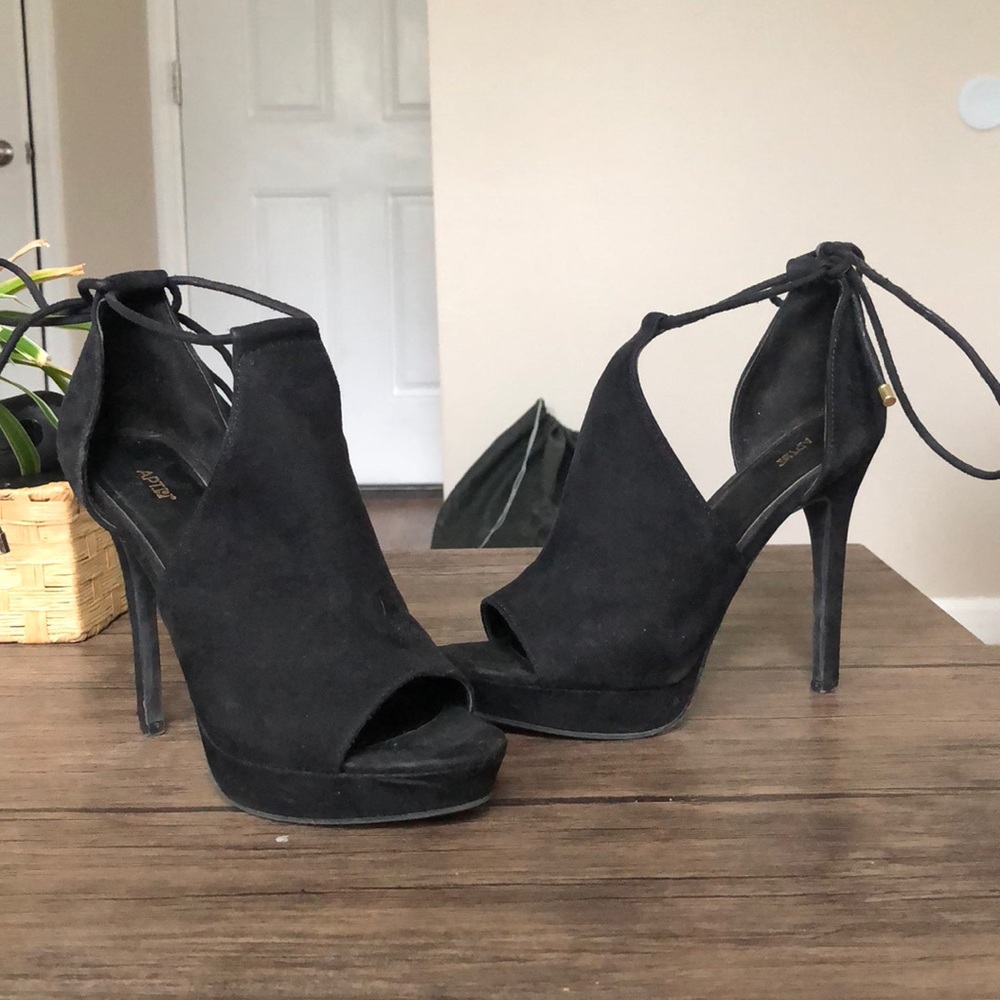 Black Peep Toe Pumps